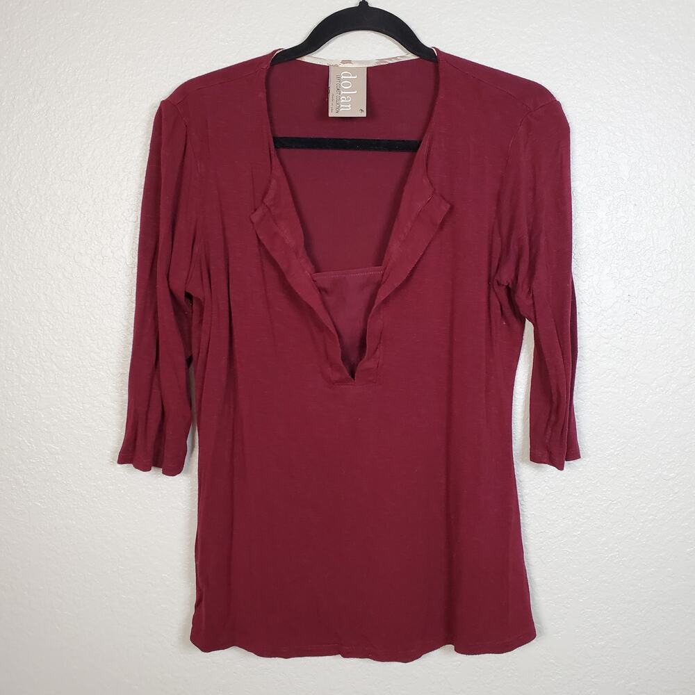 Dolan Womens Top Medium Tunic Pullover 3/4 Sleeve Stretch Casual‎ Solid Basic